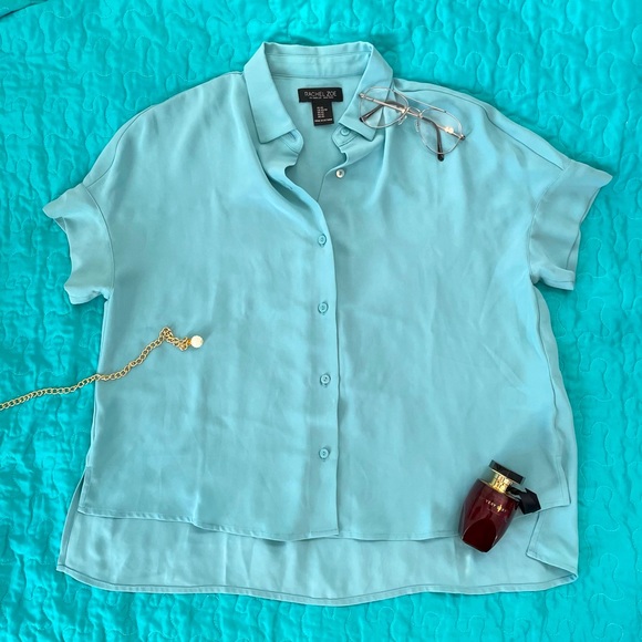 NWOT RACHEL ZOE Green Short Shirt - Picture 4 of 5